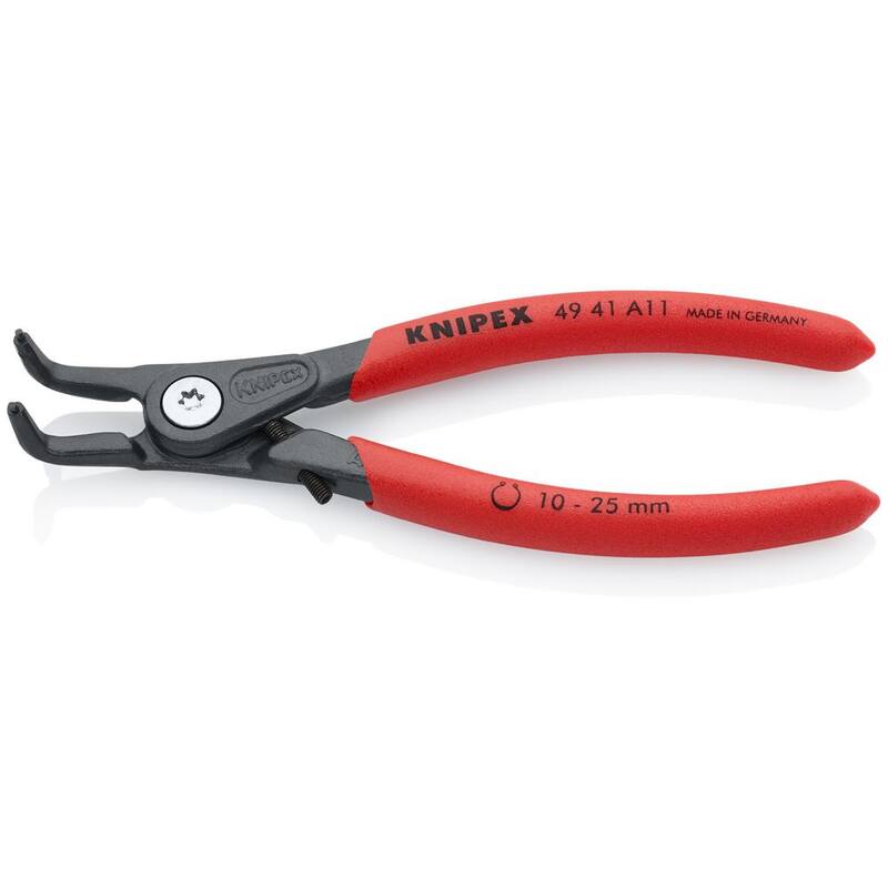 KNIPEX External 90-Degree Angled Precision Snap Ring Pliers with Limiter with Adjustable Opening - 49 41 A11