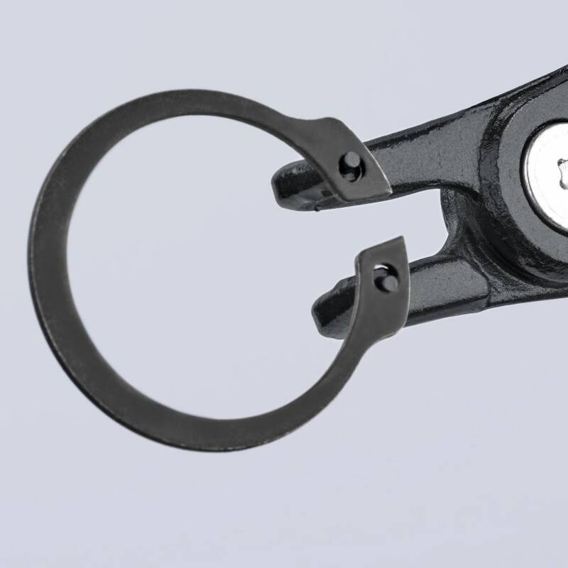 KNIPEX External 90-Degree Angled Precision Snap Ring Pliers with Limiter with Adjustable Opening - 49 41 A11