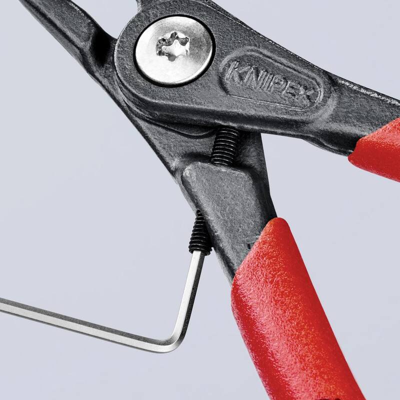 KNIPEX External 90-Degree Angled Precision Snap Ring Pliers with Limiter with Adjustable Opening - 49 41 A11