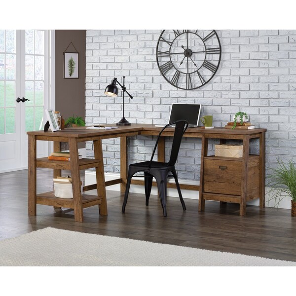 Sauder L-Desk, 66.18 in D X 29.25 in H, 59.06 in W X Engineered wood - 428834