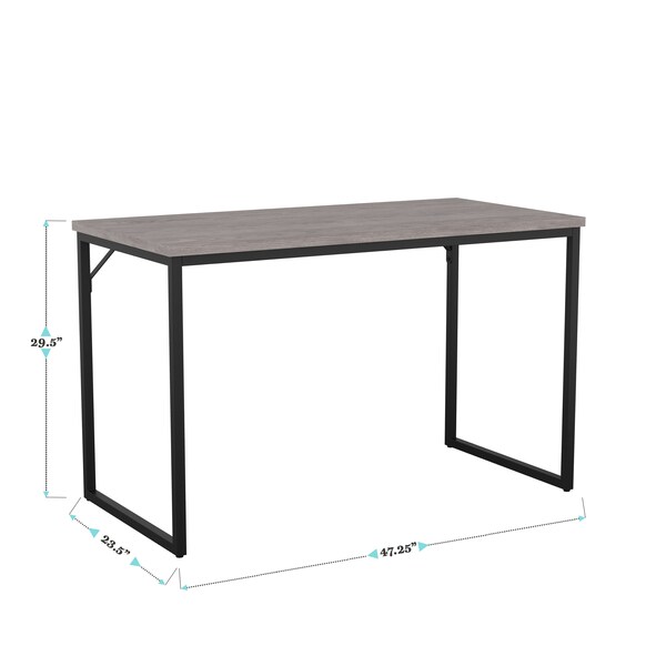 Martha Stewart 23.5 in. D X 47.25 in. W X Engineered Wood, Steel, Gray Top/Oil Rubbed Bronze Frame - XU-M-BLK-106-GY-BK-MS