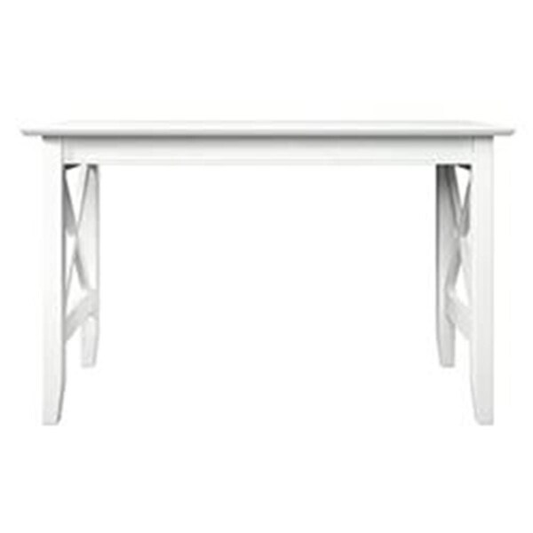 Lexi 48 in. Solid Wood Home Office Writing Study Desk with Attachable USB Device Charger, White - AD795232