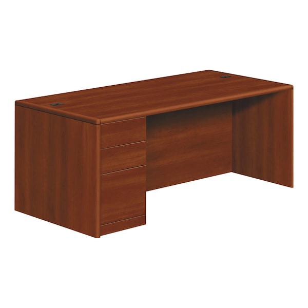 Hon Pedestal Desk Desk, 10700, L/P, 1Dw, 72W, Co, 36" D X 29-1/2" H, 72" W X Particle Board, Cognac - HON10788LCO