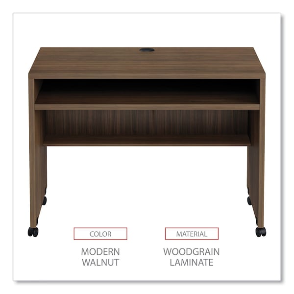 Alera Alera Valencia Mobile Workstation Desk, 23.63 in D X 30" H, 41.38" W X Laminate, Modern Walnut - ALEVA204224WA