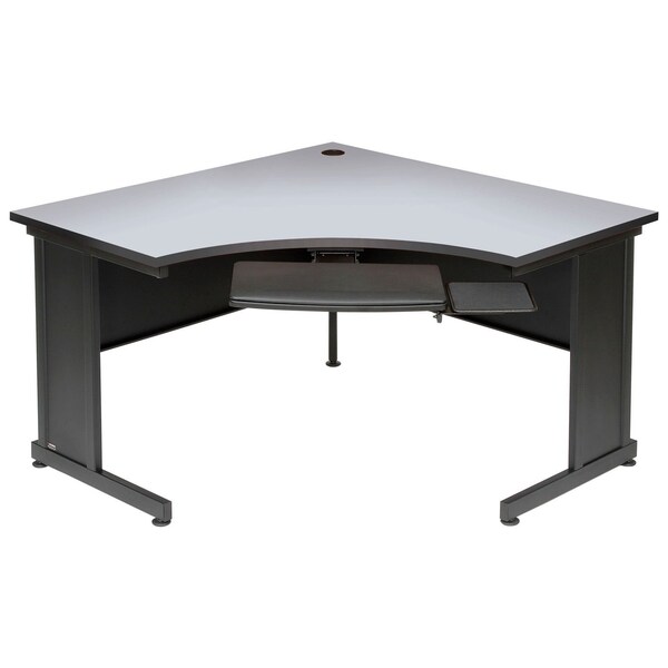 Interion By Global Industrial Office Desk, 48 in D X 30 in H, 48 in W X Steel Frame, Laminate Top, Gray - 248993GY