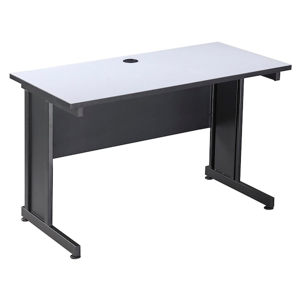 Interion By Global Industrial Office Desk, 24 in D X 30 in H, 48 in W X Steel Frame, Laminate Top, Gray - 240344GY