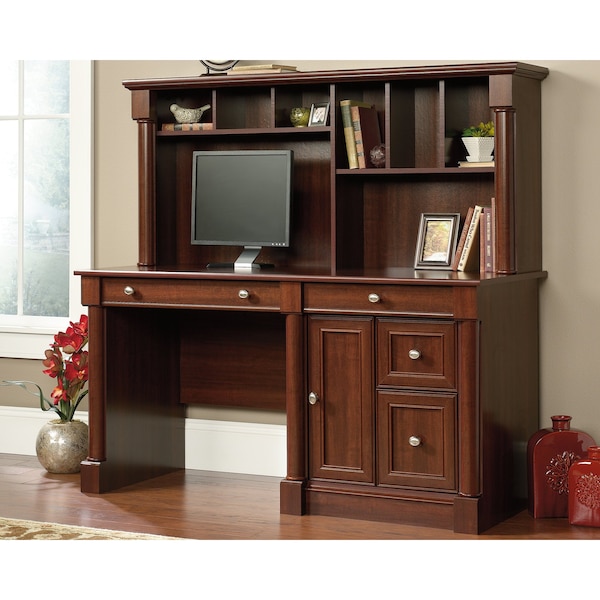 Sauder Computer Desk, 23.39 in D X 56.5 in H, 59.49 in W X Engineered wood - 420513