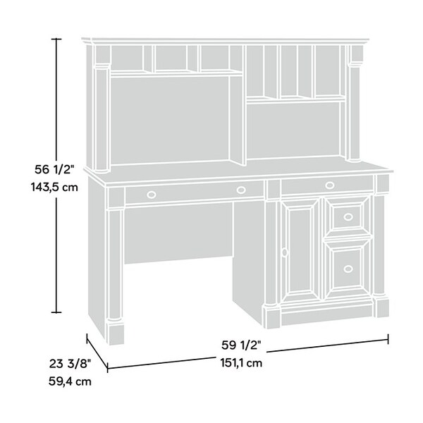 Sauder Computer Desk, 23.39 in D X 56.5 in H, 59.49 in W X Engineered wood - 420513