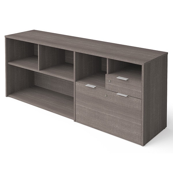 Bestar Credenza Credenza I3 Plus, Bark Gray, 18.2" D X 28-1/2" H, 71.1" W X Melamine, Bark Gray - 160610-1147