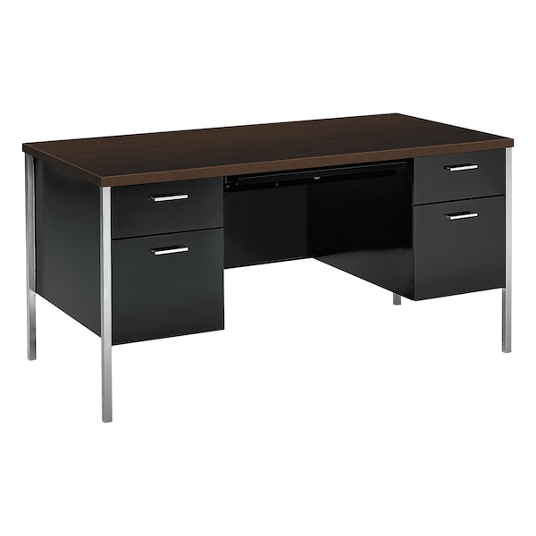 Hon Pedestal Desk Desk, 34000, 2Dw, 60W, Mca, 30" D X 29-1/2" H, 60" W X Laminate, Mocha - HON34962MOP