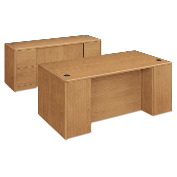 Hon Pedestal Desk Double Pedestal Desk w/Full Height Pedes, 36 in D X 29.5" H, 72" W X Harvest - H10799.CC