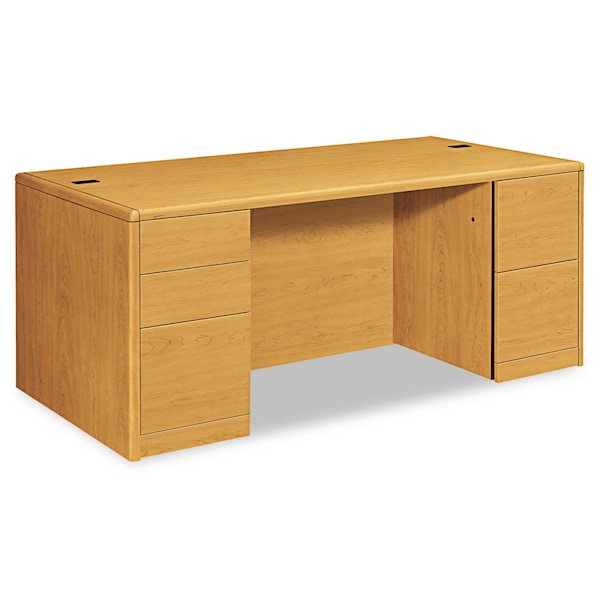 Hon Pedestal Desk Double Pedestal Desk w/Full Height Pedes, 36 in D X 29.5" H, 72" W X Harvest - H10799.CC