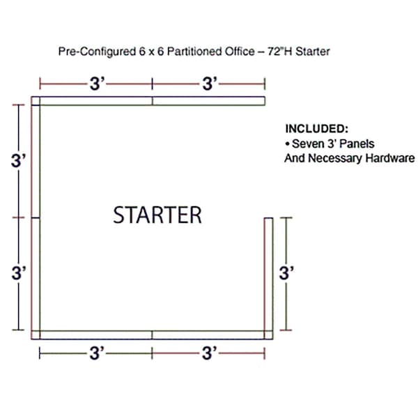 Interion By Global Industrial 72 in D X 72 in H, 72 in W X Fabric Panels / Wood Frame / Steel Connectors, Gray - 236620GY