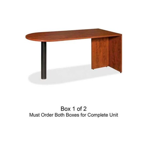 Sp Richards Lorell Peninsula Desk Without Post - 66"W x 30"D x 29-1/2"H - Cherry - Essentials Series - LLR69415