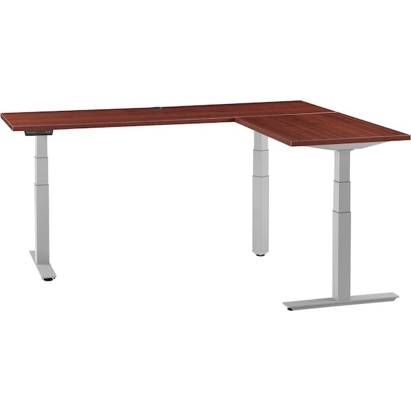 Interion By Global Industrial Sit Stand L-Desk, 24 in D X 23 to 48 in H, 72 in W X - 695778LMHGY
