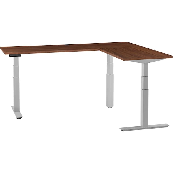 Interion By Global Industrial Sit Stand L-Desk, 24 in D X 23 to 48 in H, 72 in W X - 695778LWNGY