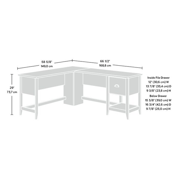 Sauder 66.457 in D X 29.016 in H, 58.661 in W X Engineered wood, Cinnamon Cherry - 435233