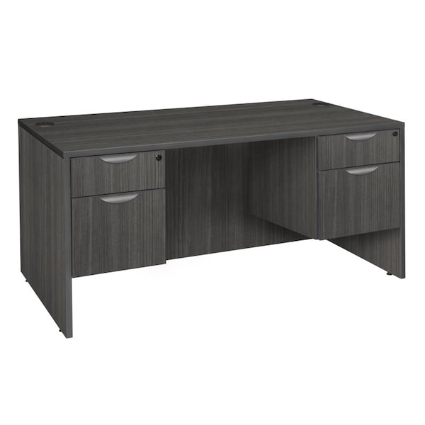 Regency Legacy Double Pedestal Desks, 30 D X 29 H, 60 W X Wood, Ash Grey - LDP6030AG
