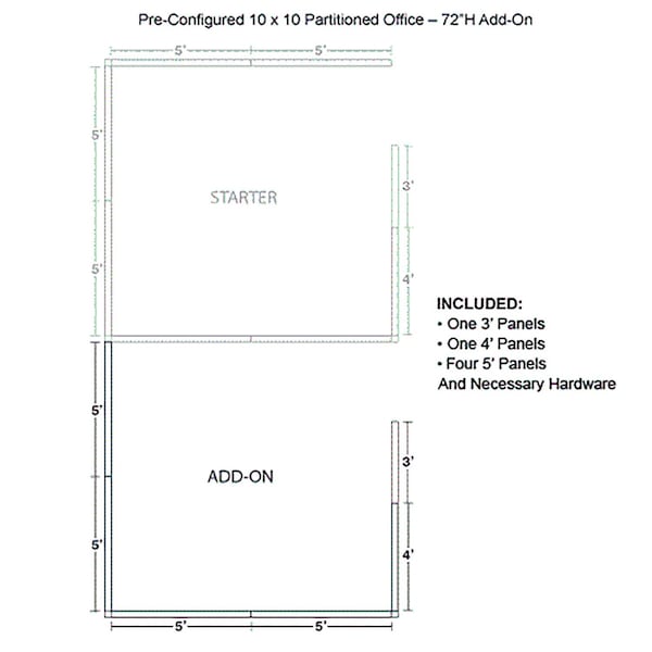 Interion By Global Industrial 120 in D X 72 in H, 120 in W X Fabric Panels / Wood Frame / Steel Connectors, Blue - 236660BL