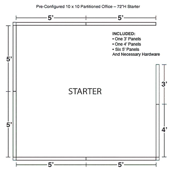 Interion By Global Industrial 120 in D X 72 in H, 120 in W X Fabric Panels / Wood Frame / Steel Connectors, Blue - 236630BL
