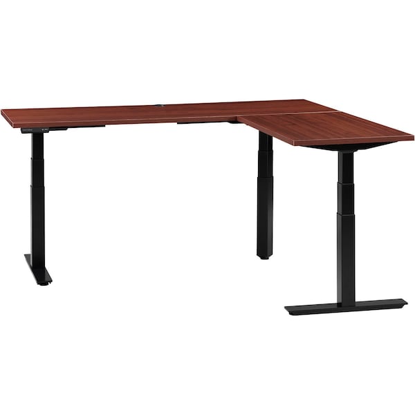 Interion By Global Industrial Sit Stand L-Desk, 23.6 in D X 23 to 48 in H, 59 in W X - 695778LMH