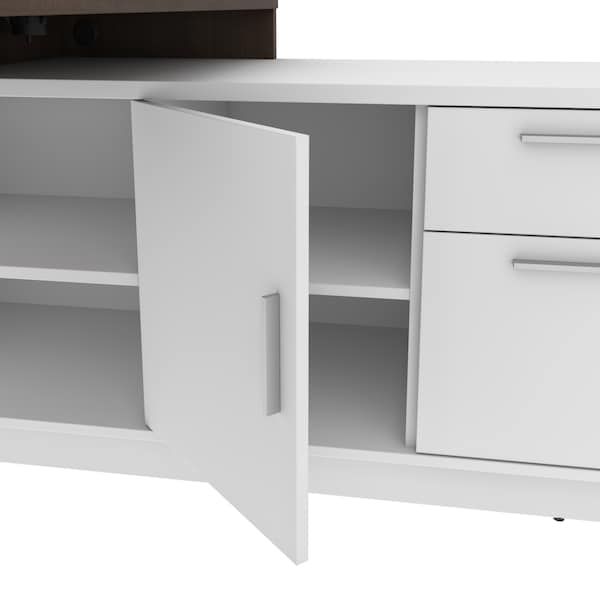 Bestar Equinox L-Shaped Desk, Antigua/White - 115420-000052