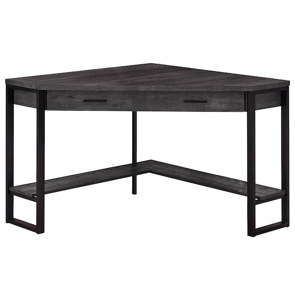 Monarch Specialties Computer Desk, Home Office, Corner, Storage Drawers, 42"L, Work, Laptop, Metal, Laminate, Black - I 7507