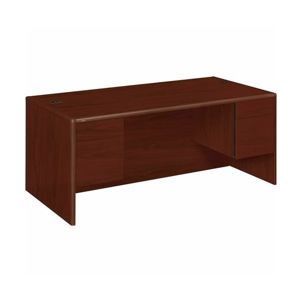 Hon HON 10791NN, 10700 SERIES DESK, 3/4 HEIGHT DOUBLE PEDESTALS, 72W X 36D X 29.5H, MAHOGANY - HON10791NN