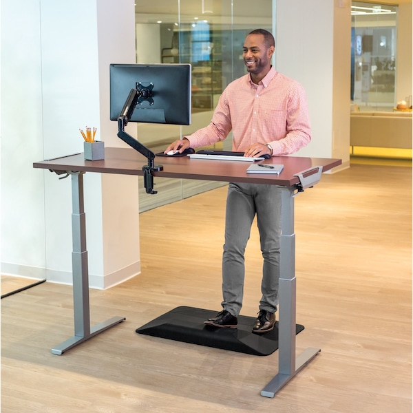 Fellowes Desks, 30 in D X 72" W X Laminate; Plastic; Wood, Mahogany - 9650601