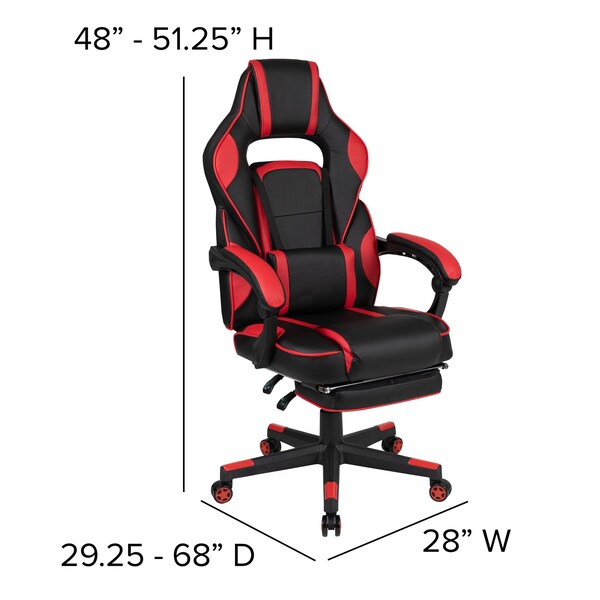 Flash Furniture Black Gaming Desk-Cup Holder/Reclining Chair Set - BLN-X40D1904L-RD-GG