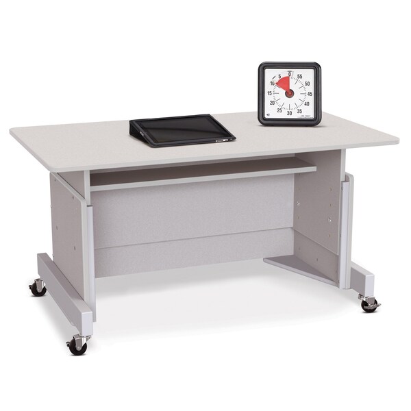 Jonti-Craft Rainbow Accents Apollo Single Computer Desk, Gray - 3351JC000