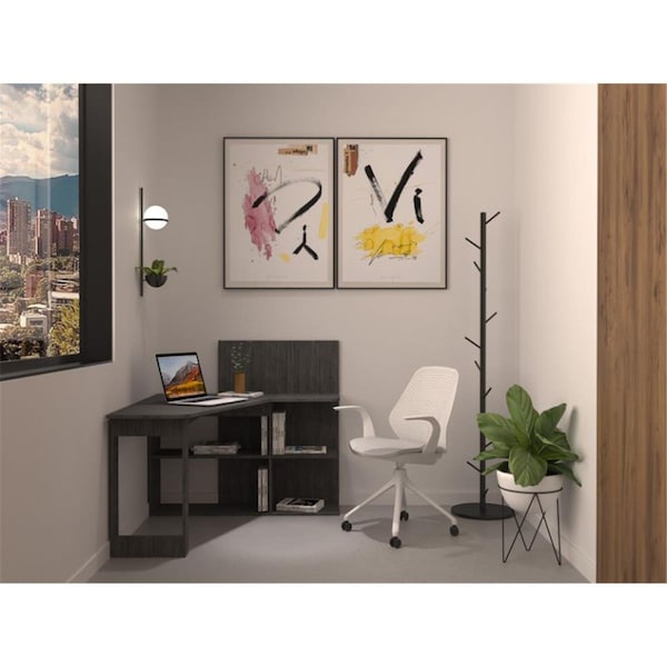 Depot E-Shop Kairi Writing Computer Desk, Smokey Oak - DE-ELI5712