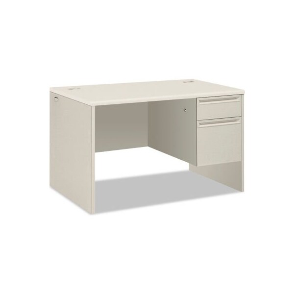 Hon HON Right Single Pedestal Desk - 48inW x 30inD x 30inH - Silver Mesh/Light Gray - 38000 Series - HON38251B9Q