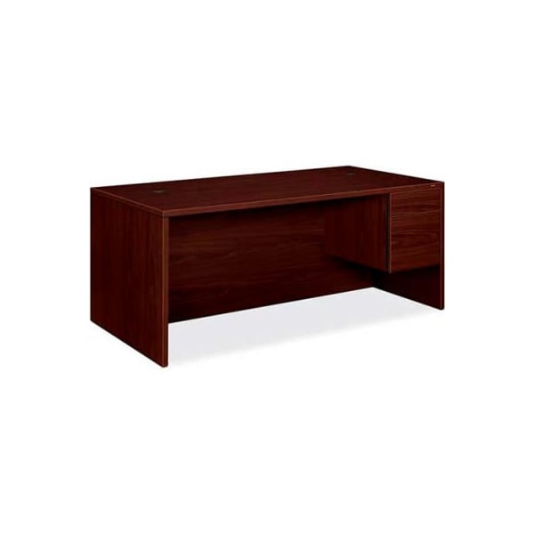 Hon HON Wood Desk - Single Right Pedestal - 72" - Mahogany - 10500 Series - HON10585RNN