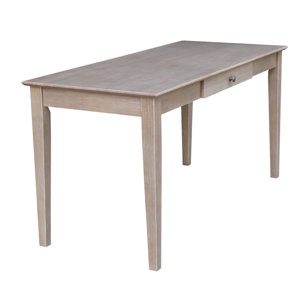 International Concepts Writing Desk with Drawer, Large 26 in D X 30 in H, 60 in W X Wood, Washed Gray Taupe - OF09-42