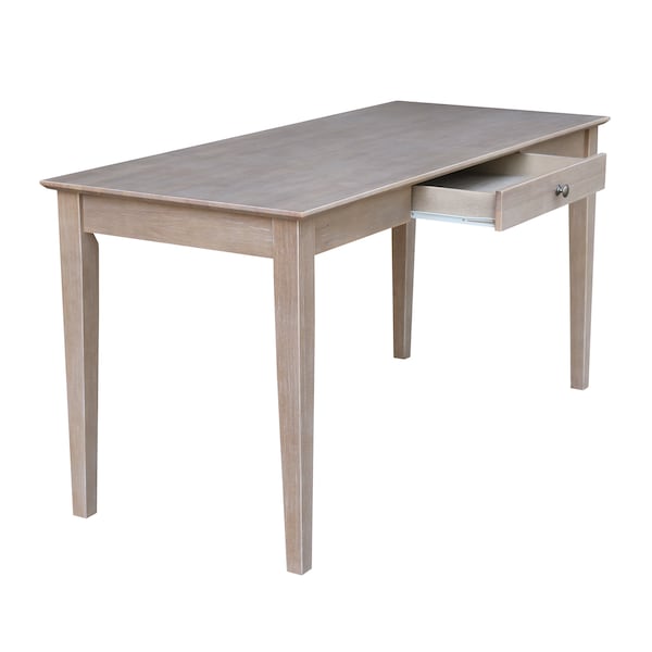 International Concepts Writing Desk with Drawer, Large 26 in D X 30 in H, 60 in W X Wood, Washed Gray Taupe - OF09-42