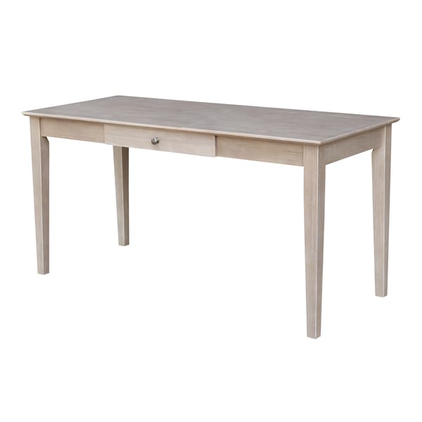 International Concepts Writing Desk with Drawer, Large 26 in D X 30 in H, 60 in W X Wood, Washed Gray Taupe - OF09-42