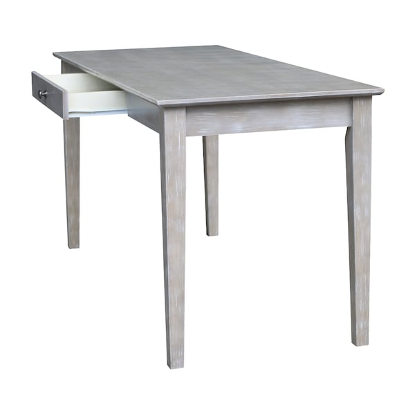 International Concepts Writing Desk with Drawer, Large 26 in D X 30 in H, 60 in W X Wood, Washed Gray Taupe - OF09-42