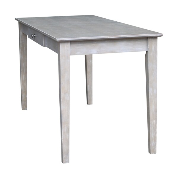 International Concepts Writing Desk with Drawer, Large 26 in D X 30 in H, 60 in W X Wood, Washed Gray Taupe - OF09-42