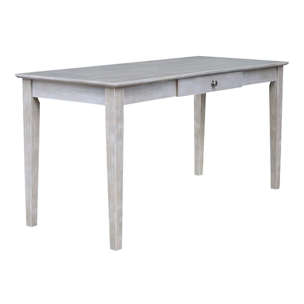 International Concepts Writing Desk with Drawer, Large 26 in D X 30 in H, 60 in W X Wood, Washed Gray Taupe - OF09-42