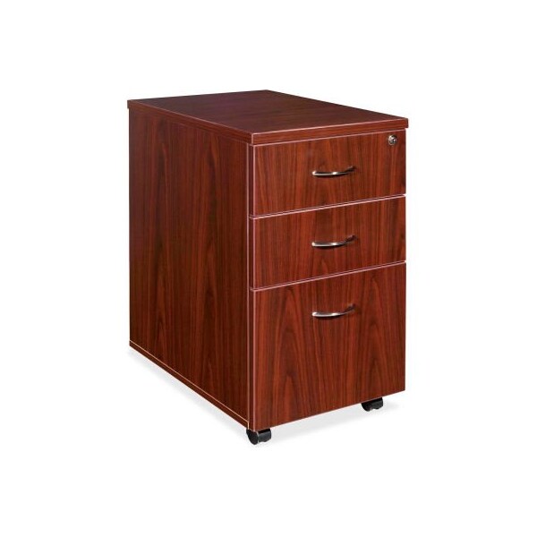 Sp Richards Lorell Mobile Pedestal - 16"W x 22"D x 28-1/4"H - Mahogany - Essentials Series - LLR69395
