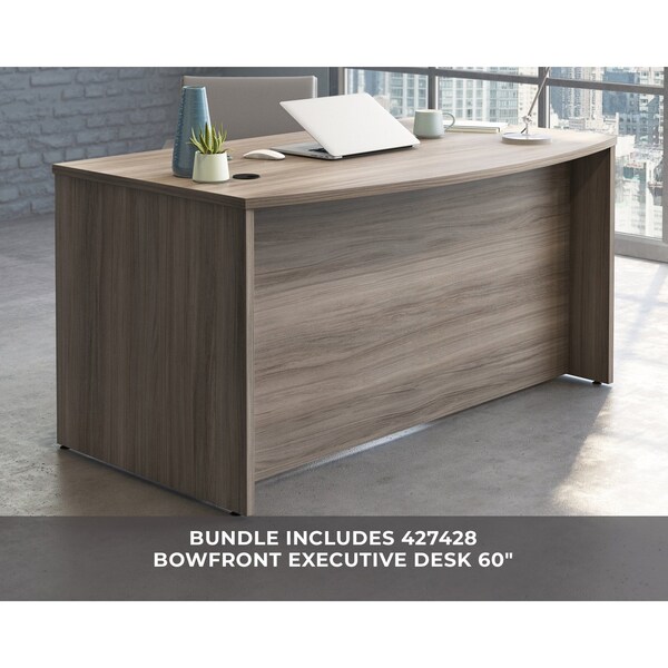 Officeworks By Sauder Affirm 60 in. Bow & 3 Drwr Ped He Ste A2 - 431826