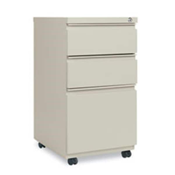 Fine-Line 14.87 x 19.12 in. Three-Drawer Metal Pedestal File with Full Length Pull - Putty - FI2490197