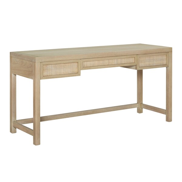 Elk Home 20in D X 30in H, 60in W X Mahogany Wood, Rattan, Brown - S0075-9960