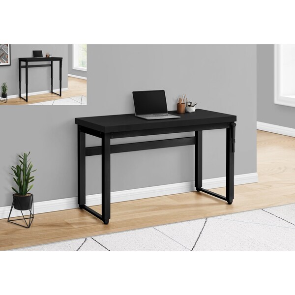 Monarch Specialties Computer Desk, Home Office, Standing, Adjustable, 48"L, Work, Laptop, Metal, Laminate, Black - I 7682