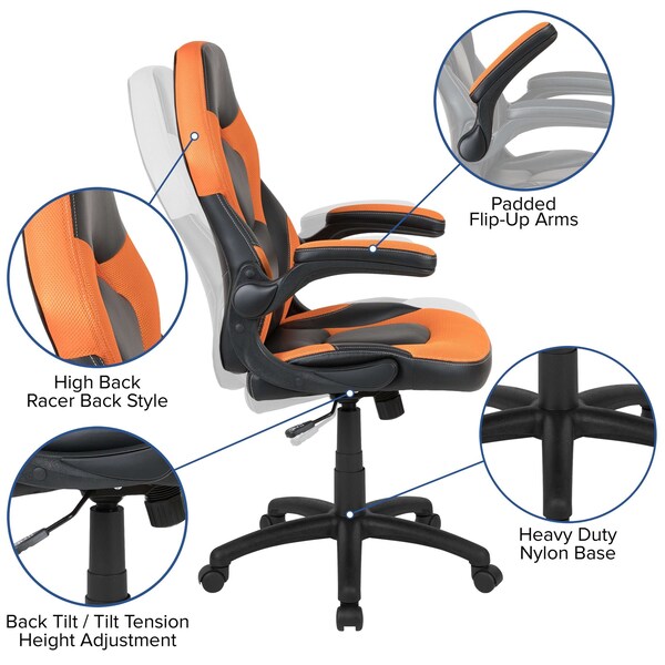Flash Furniture Black Gaming Desk and Chair Set with Cup Holder - BLN-X10D1904-OR-GG