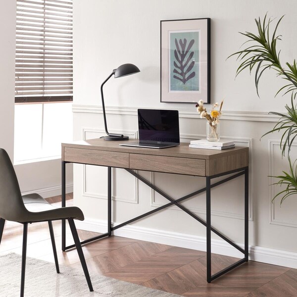 Henn & Hart Mason Writing Desk, Antiqued Gray - OF1297