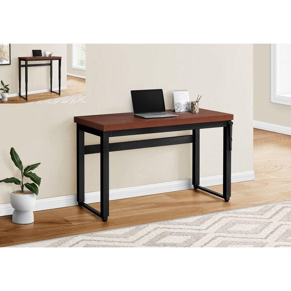 Monarch Specialties Computer Desk, Home Office, Standing, Adjustable, 48"L, Work, Laptop, Metal, Laminate, Brown, Black - I 7676
