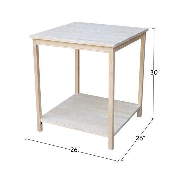 International Concepts Table For Connecting Desks 26 in D X 30 in H, 26 in W X Wood, Unfinished - OF-63
