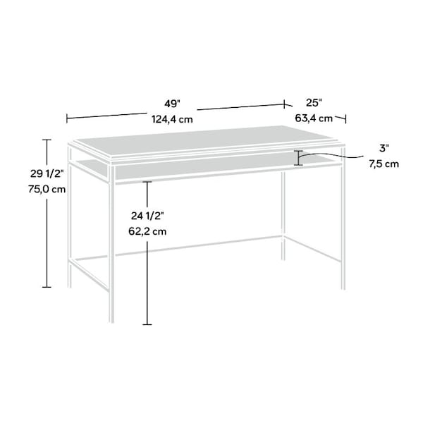 Sauder Writing Table, 24.96 in D X 29.53 in H, 48.98 in W X - 430763
